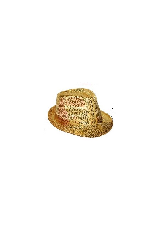 chapeau à paillettes disco doré - Boutchic
