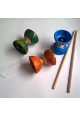 diabolo en caoutchouc-centre en bois tourné 10 cm 