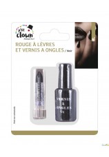 Noir à lèvre + vernis noir