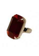 Bague avec pierre rouge (reglable) 