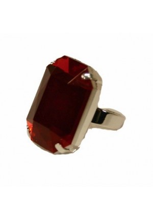 Bague avec pierre rouge (reglable) 