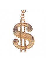 collier dollar bling bling doré