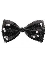 Noeud papillon paillettes noir