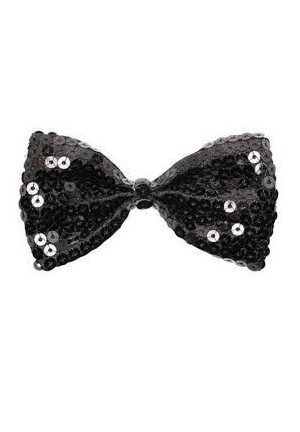 Noeud papillon paillettes noir