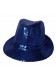 chapeau à paillettes disco bleu