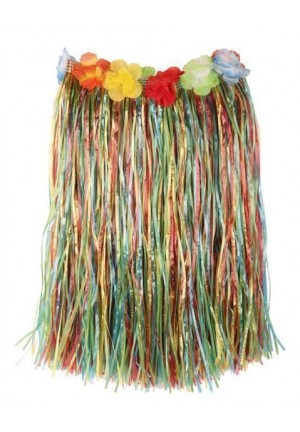 Jupe en raffia,pagne multicolor