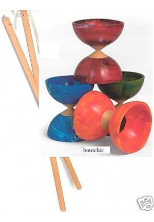 diabolo en caoutchouc-centre en bois tourné 13 cm 