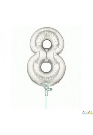 Ballon chiffre 40cm avec tige 8