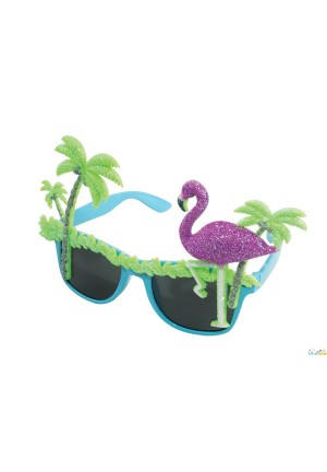 Lunettes flamant rose et palmier