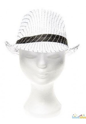 Lot de 6 chapeaux gangster rayé blanc et noir