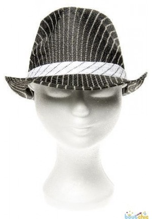 Lot de 6 chapeaux gangster rayé noir et blanc