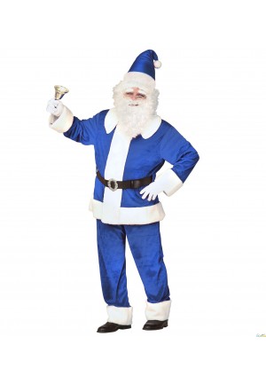 Costume complet de père noël bleu XL