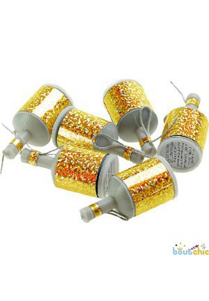 20 party poppers gold et silver