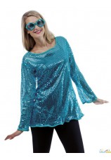 Tunique disco sequins bleu