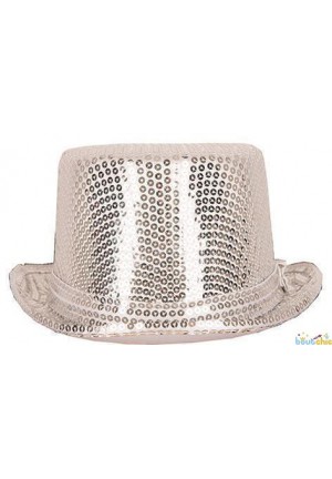 Chapeau buse argenté à paillettes