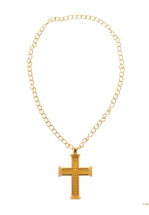 Collier croix doree