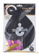 ballon confettis maxi - revelation bébé fille