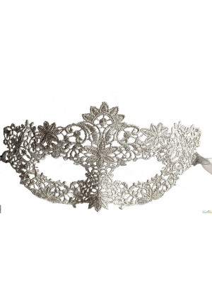 Masque en dentelle argenté