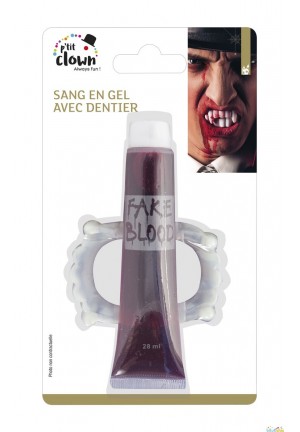 Sang en gel + dentier de vampire - 28 ml