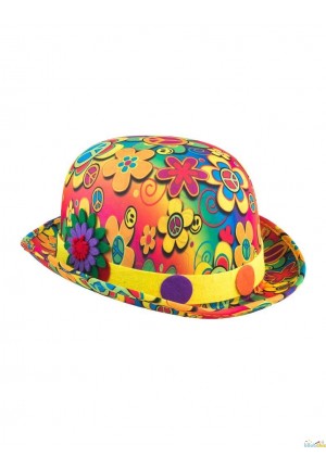 Chapeau melon power flower - hippie 