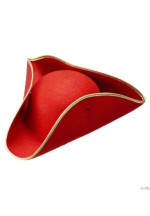 Tricorne rouge en feutre