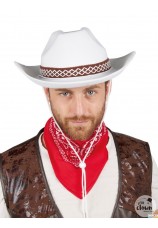 Chapeau de cowboy blanc adulte