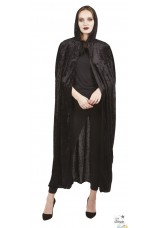 Cape velvet noire 100 cm avec capuche