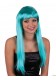 perruque longue bleue