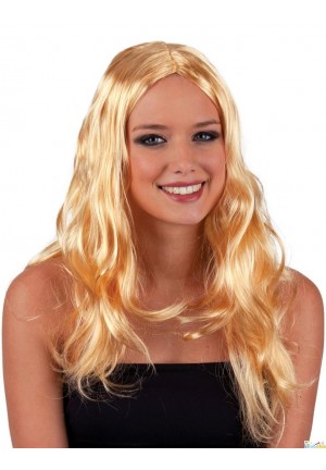 perruque longue bouclee blonde