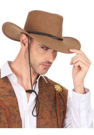 chapeau cow boy brun