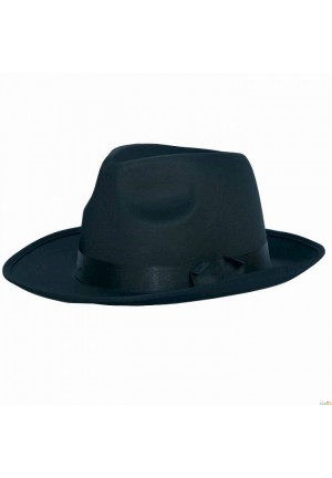 Chapeau Borsalino gangster noir satin