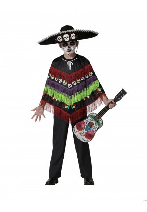 poncho dia de los muertos